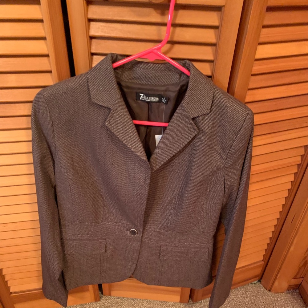 Brown Herringbone Blazer